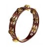 MEINL TA2BAB TAMBOURIN BOIS BRUN - 2 RANGEES DE CYMBALETTES LAITON