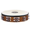 MEINL TAH2AB TAMBOURIN BOIS AVEC PEAU BRUN - 2 RANGEES NICKELEES