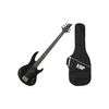 LTD B15KIT-BLKS PACK BASSE ELECTRIQUE 5 CORDES NOIRE SATINÉE+ HOUSSE