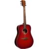 LAG T-RED-A "TRAMONTANE" GUITARE FOLK AUDITORIUM RED BURST