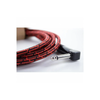 GROOVIT CABLE JACK MONO / JACK MONO COUDÉ TRESSÉ NOIR & ROUGE - 3m