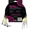 ERNIE BALL 6076 CABLE PATCH DROIT/COUDÉ NOIR 46 cm - Lot de 3