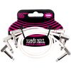 ERNIE BALL 6386 CABLE PATCH COUDÉ FIN ET PLAT BLANC 30 cm - Lot de 3