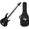 LTD B10KIT-BLK PACK BASSE ELECTRIQUE 4 CORDES NOIRE + HOUSSE