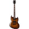 LTD VIPER256QM-DBSB GUITARE ELECTRIQUE "SG" DARK BROWN SUNBURST