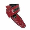 SOLDIER GL03408 COURROIE GUITARE CUIR MATELASSÉ ROUGE BANDE NOIRE