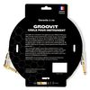 GROOVIT CABLE JACK MONO COUDÉ / JACK DROIT MONO TRESSÉ GRIS - 3m