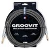 GROOVIT CABLE JACK MONO / JACK DROIT MONO TRESSÉ GRIS - 3m