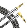 GROOVIT CABLE JACK MONO COUDÉ / JACK DROIT MONO TRESSÉ GRIS - 3m