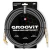 GROOVIT CABLE JACK MONO COUDÉ / JACK DROIT MONO TRESSÉ GRIS - 3m