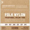 D'ADDARIO EJ34 "FOLK NYLON" JEU DE CORDES NYLON NOIRE GUITARE FOLK