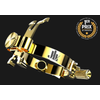 JLV LIGATURE CLARINETTE BASSE ET C.BASSE PLAQUEE PLATINE ET OR 24k