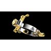JLV LIGATURE SAXOPHONE ALTO PLAQUEE PLATINE & OR 24k POUR BEC METAL
