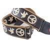 RIGHTON STRAPS LEGEND PEACE & DOVE COURROIE GUITARE CUIR VEGAN NOIR