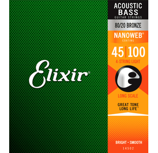 ELIXIR NANOWEB 14502 JEU CORDES BASSES ACOUSTIQUES LIGHT 45-100