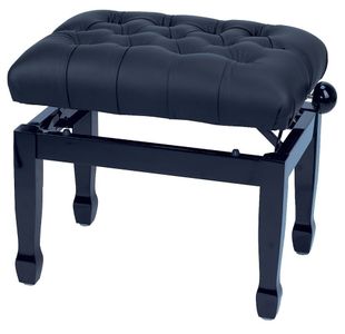 GEWA DELUXE XL BANQUETTE CONCERT NOIRE BRILLANTE EN CUIR