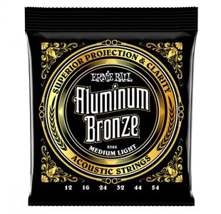 ERNIE BALL 2566 ALUMINIUM BRONZE MEDIUM LIGHT JEU FOLK 12-54
