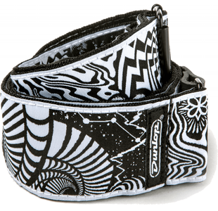 DUNLOP ILD02 COURROIE I LOVE DUST VORTEX JACQUARD BLACK/WHITE