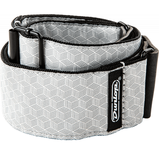 DUNLOP D6712 SANGLE COURROIE JACQUARD CUBE HATCH LIGHT GREY