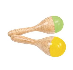 FUZEAU MARACAS BOIS PEINT NATUREL PETIT MODELE