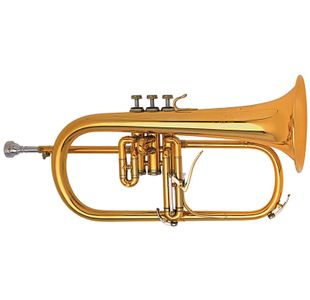 B&S 3146/2-GL BROCHON "CHALLENGER II" BUGLE VERNI - étui & embouchure