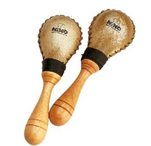 NINO MINI PAIRE MARACAS PEAU ANIMALE