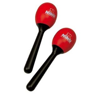 NINO PAIRE MARACAS PLASTIQUE ROUGE OVALES (petits)