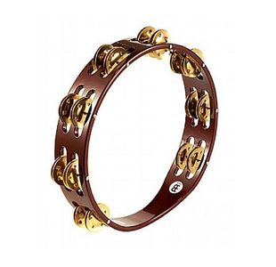 MEINL TA2BAB TAMBOURIN BOIS BRUN - 2 RANGEES DE CYMBALETTES LAITON