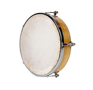 FUZEAU TAMBOURIN 20 CM PEAU NATURELLE + VIS SS CYMBALETTES REF.571