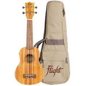 FLIGHT DUS322 UKULELE SOPRANO ZEBRAWOOD + Housse