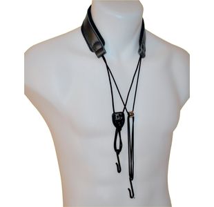 BG C50B CORDON CUIR CLARINETTE BASSE  2 crochets métal