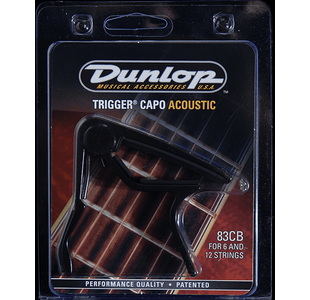 DUNLOP 83CB CAPODASTRE TRIGGER NOIR GUITARE FOLK MANCHE BOMBE