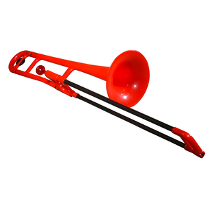 PBONE TROMBONE EN RESINE ABS ROUGE avec housse et embouchure