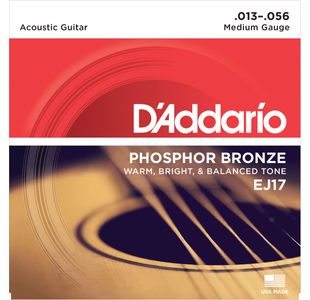 D'ADDARIO EJ17 PHOSPHORE BRONZE JEU CORDES FOLK MEDIUM 13/56