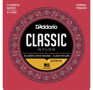 D'ADDARIO EJ27N JEU CORDES GUITARE CLASSIQUE 3/4 - TIRANT STANDARD