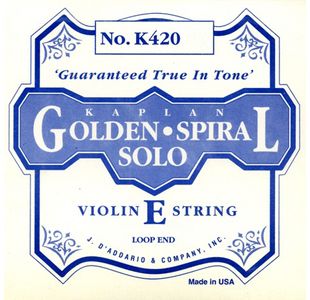 D'ADDARIO KAPLAN VIOLON - MI BOULE GOLDEN SPIRAL SOLO TIRANT MOYEN