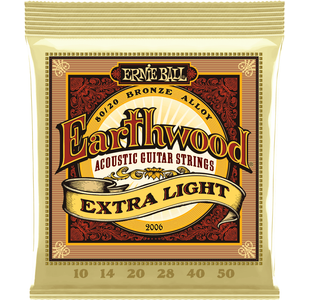 ERNIE BALL 2006 EARTHWOOD 80/20 BRONZE EXTRA LIGHT JEU FOLK 10-50
