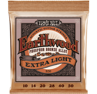 ERNIE BALL 2150 EARTHWOOD PHOSPHORE BRONZE EXTRALIGHT JEU FOLK 10-50