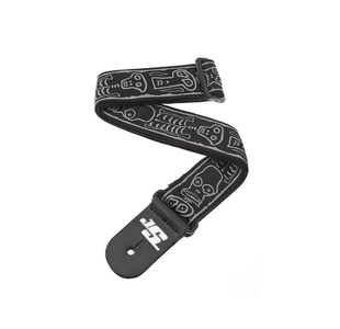 D'ADDARIO 50JS01 "JOE SATRIANI" COURROIE GUITARE NYLON - MOTIF SKULL