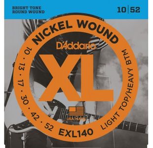 D'ADDARIO EXL140 JEU CORDES GUIT ELECTRIQUE / LIGHT - HEAVY  10-52