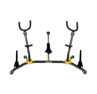 HERCULES DS538B SUPPORT 2 SAXOS + 3 CONES (soprano/flûte/clarinette)