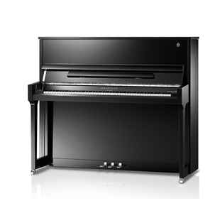 FRIDOLIN BY SCHIMMEL F130 "TRADITION" PIANO DROIT VERNI NOIR CHROMÉ