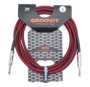 GROOVIT CABLE JACK MONO / JACK MONO TRESSÉ ROUGE - 3m