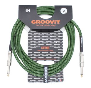 GROOVIT CABLE JACK MONO / JACK MONO TRESSÉ VERT - 3m