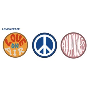RITTER RXBDG12-LNP LOT DE 3 BADGES POUR HOUSSE MOTIF LOVE AND PEACE