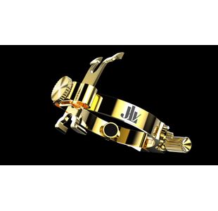 JLV LIGATURE SAXOPHONE BARYTON/BASSE PLAQUEE OR 24k POUR BEC EBONITE