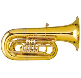MELTON 195-2 "FAFNER" TUBA BB 4 PALETTES ARGENTE - Pavillon fait main