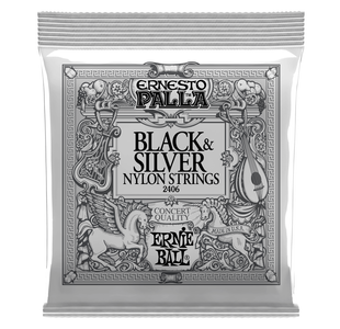 ERNIE BALL 2406 ERNESTO PALLA JEU GUITARE CLASSIQUE NOIR/ARGENT�