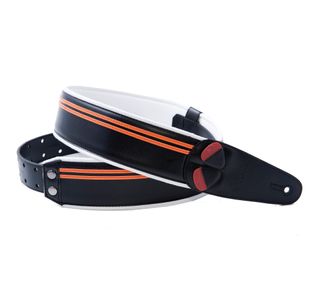 RIGHTON STRAPS RACE-HD COURROIE GUITARE CUIR VEGAN NOIR & ORANGE