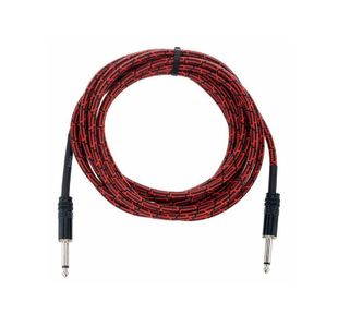 GROOVIT CABLE JACK MONO / JACK DROIT MONO TRESSÉ NOIR & ROUGE - 3m